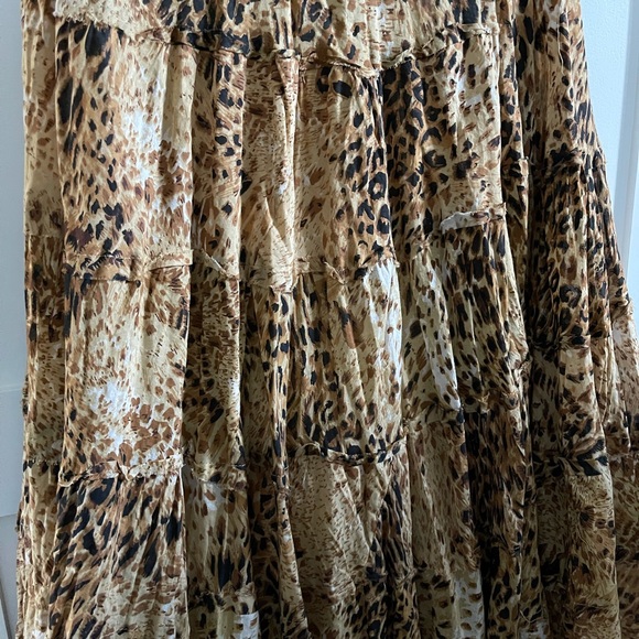 INC Leopard/Cheetah Print Tiered Ruffle Maxi Skirt - Picture 2 of 3